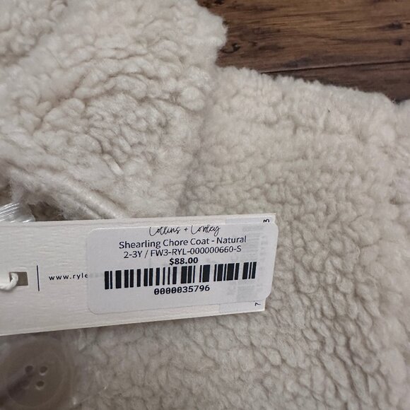 NWT Rylee + Cru Shearling Chore Coat in Natural - Picture 2 of 6